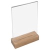 HMF 46942 Acrylic Table Stand with Wooden Base, Pack of