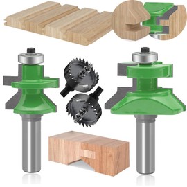 TAIWAIN Woodworking Router Bit Set 1/2 Inch Shank, Architectural Picture Frame Door Cabinet Drawer Molding Router Bits Milling Cutter, Wood Miter Carbide CNC Cutting Tool (F-LE5)