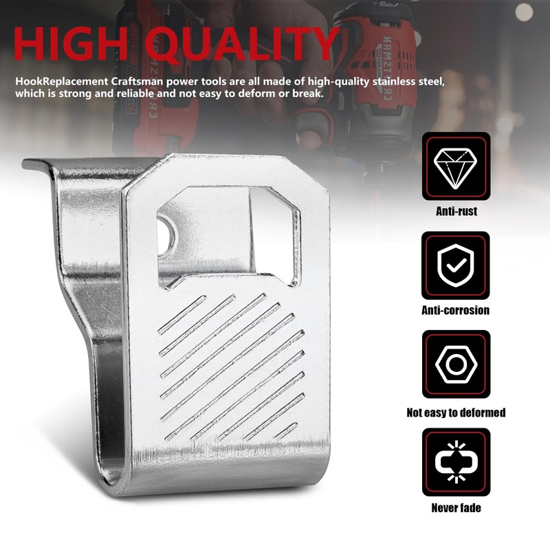 Cordless Drill Belt Clip Hook Replacement for Craftsman N597001-6 Pack