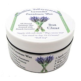 Chalk Mountain Brushes. 8 oz Aromatherapy French Lavender Clear Furniture Finishing Wax. Beautifys Protects Painted & Unfinished Wood.