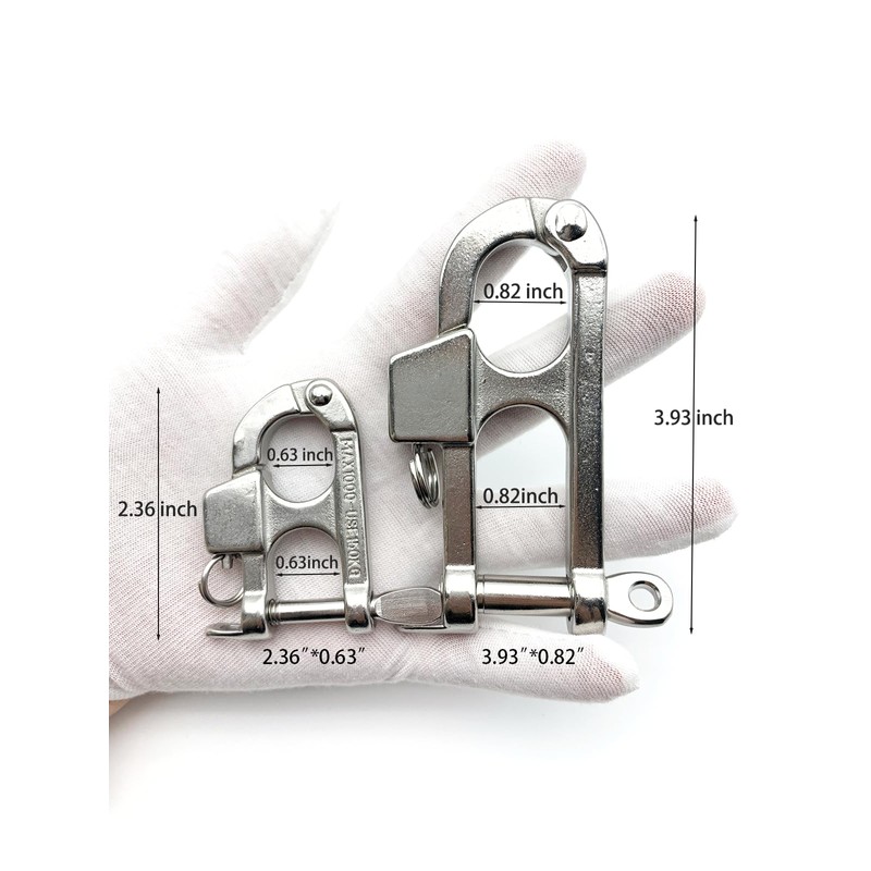 QIANJIEER Quick Release Snap Shackle - 316 Stainless Steel Shackle