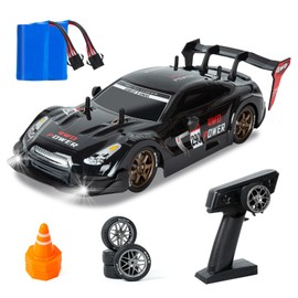 Full Scale RC Drift Car, 1:14 Professional Remote Control Drift Cars with Proportional Throttle and Steering 4WD GT Drift RC Car Hobby Grade Drifting Vehicles Toy for Adults Boys Kids (Black)