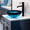 YIMAI Ingenuity Vessel Sink 12" Bathroom Sinks Tempered Glass Blue