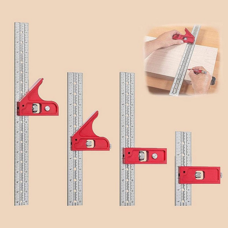Combination and Double Woodworking Tools Adjustable Woodworkers Edge Rule for