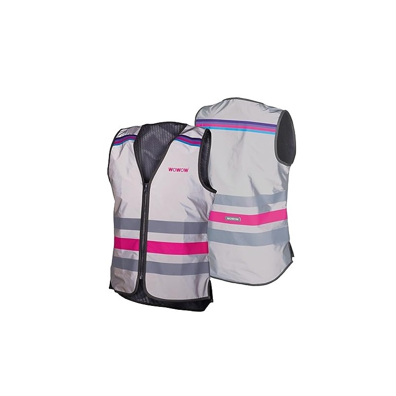 WOWOW Lucy Full Reflective Safety Vest Grey with Zip Size