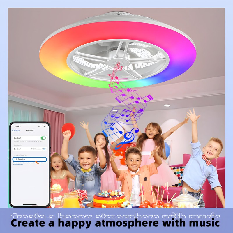 BAYSQUIRREL Alexa WiFi Low Profile Ceiling Fan with Light Flush