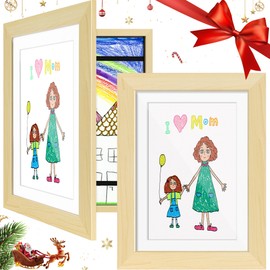 Set of 2 Picture Frames Children's Drawings, Children's Art Frame Front Opening A4, Art Frame Children, Artwork Display Storage Frame for Children, Artwork Display Storage Frame for Children, Wood