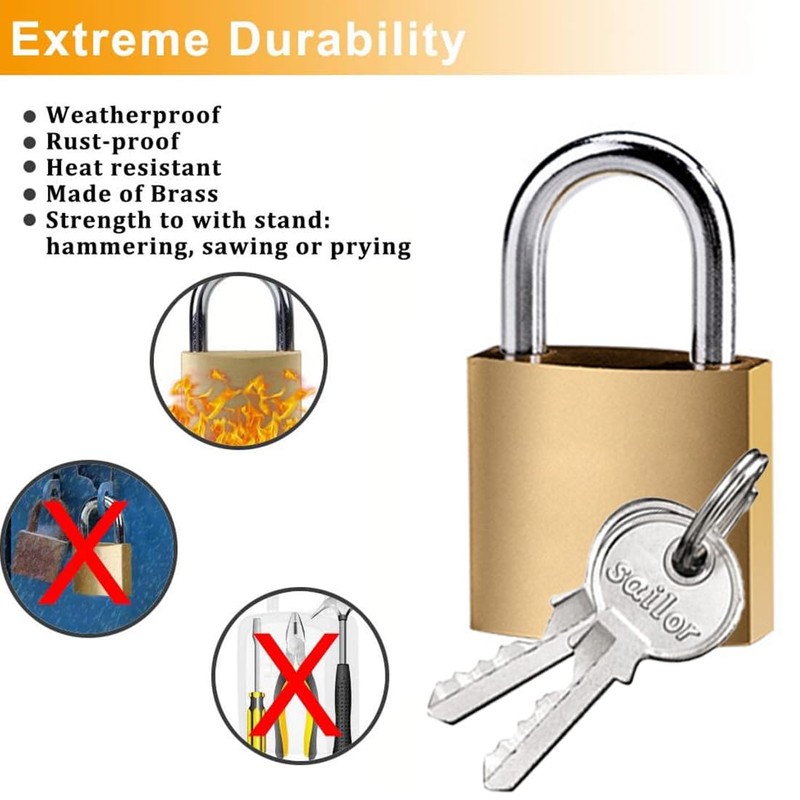 PLABBDPL 2 x Small Padlocks with Keys, Suitcase Lock Mini