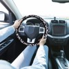 GRIRIW 1Set Cow Pattern Steering Wheel Cover Coaster Easy to