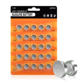 kunying LR1130 Battery 25 Pack, 1.5V Long-Lasting AG10 189 389 LR1130 LR54 V10GA Alkaline Button Coin Cell Batteries for Calculator Watch Battery