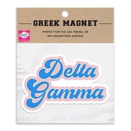 Delta Gamma Retro Sorority Car Magnet Set of 2 Removable No Residue All Weather Magnets for Sorority Girls and Student Drivers