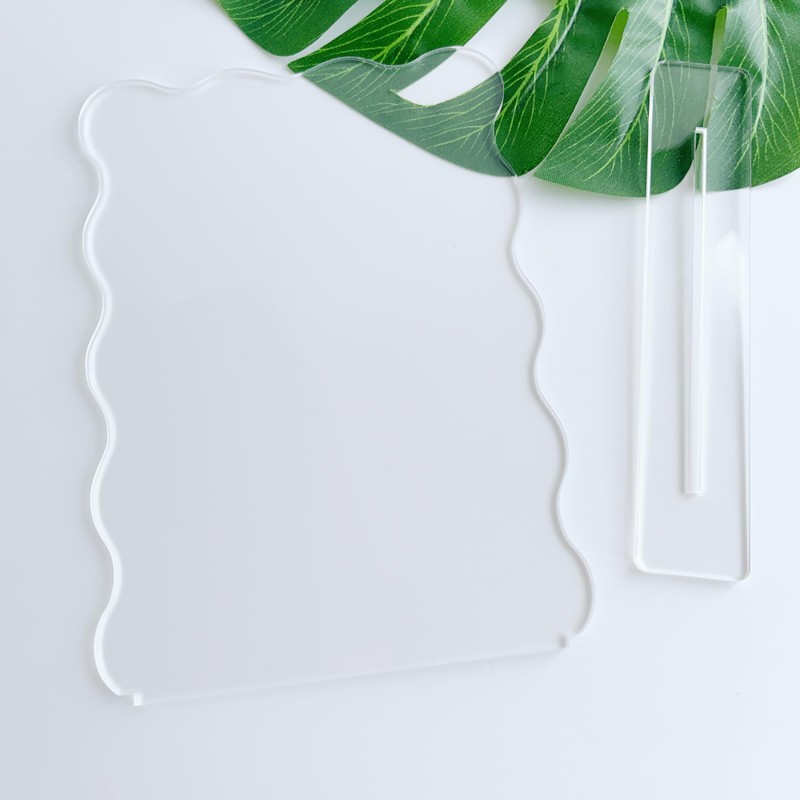 10 Pack Wavy Rectangle Sign with Base, 7 x 5