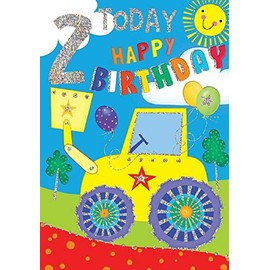 Sensations / Xpress Yourself Boys you're 2 Today Happy Birthday Card, 13.5 x 19.5 cm