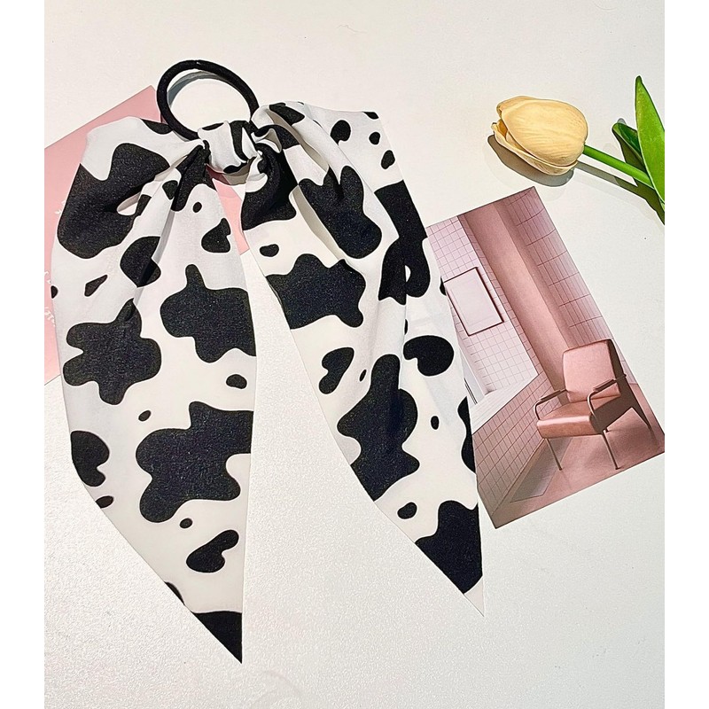 2 Pcs Cow Print Hair Headband Non-Slip Elastic Hair Tie