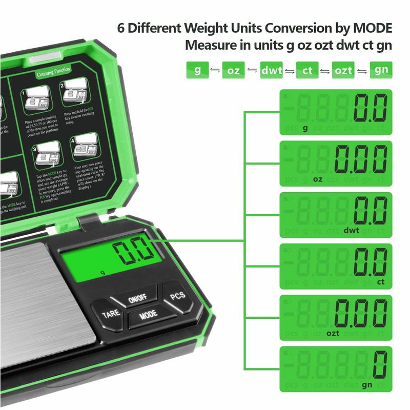 UNIWEIGH Digital Kitchen Scales 1000g/0.1g, Fine Scale, Pocket Scale, Precision