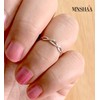Mnshaa Ring 925 Sterling Silver Rhodium Plated Double Helix Design