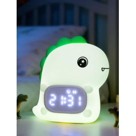 Ammonite Cute Dinosaur Silicone Night Light Alarm Clock