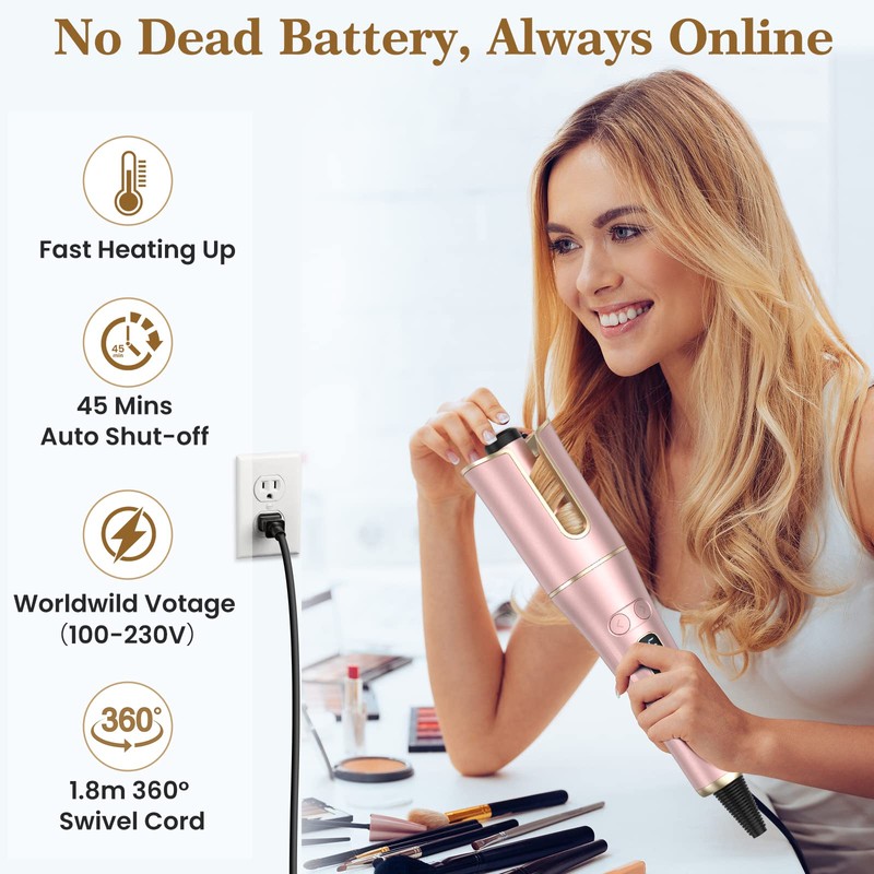 Automatic Curling Iron, Auto Hair Curler Wand with 4 Temperatures