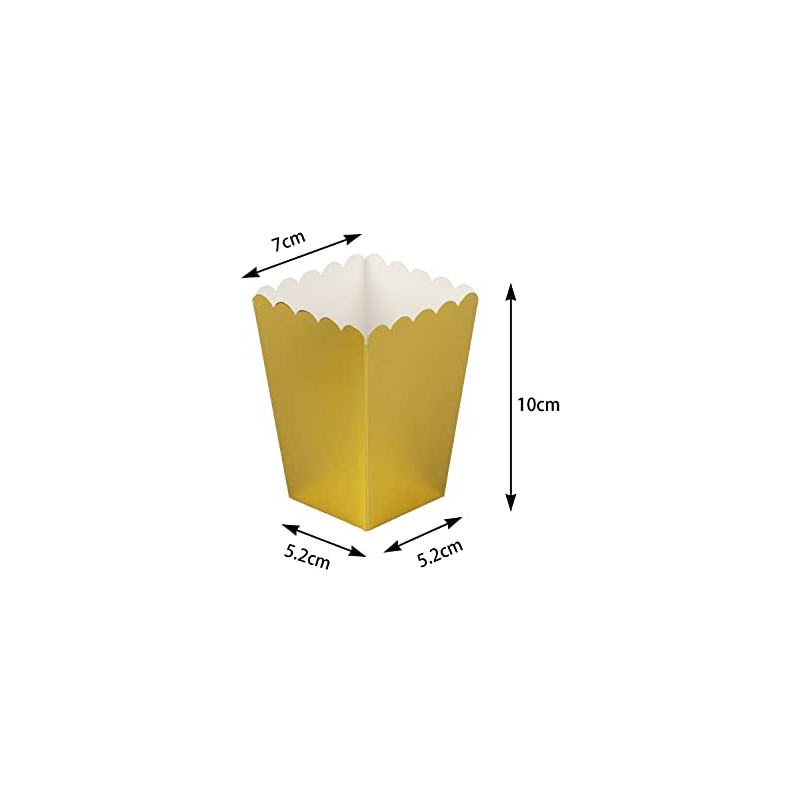 CC wonderland zone 24pcs Gold Mini Popcorn Boxes Paper Popcorn
