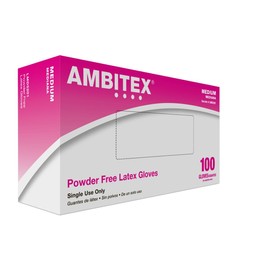 Tradex LMD5201 Ambitex Latex Powdered Free Multi-Purpose Gloves, Medium, Cream (Pack of 1000)