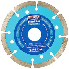 Faithfull FAIDB115C Paving Slab, Concrete, Brick and Roofing Tiles, General Purpose Diamond Cutting Blade 115mm (4.5 Inch)