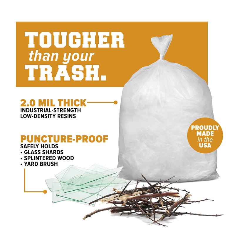 Plasticplace 95-96 gallon Garbage Can Liners │ 2 Mil │