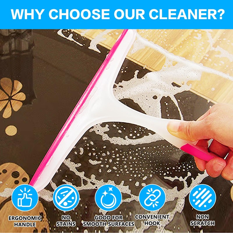 Squeegee for Glass Doors, 3pcs Bathroom Squeegee for Cleaner, Window