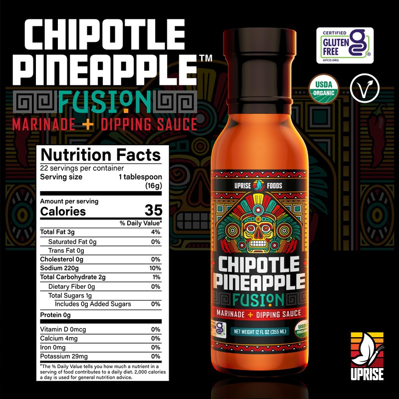 Chipotle Pineapple Fusion Sauce (Dipping Sauce + Marinade, Certified Organic,