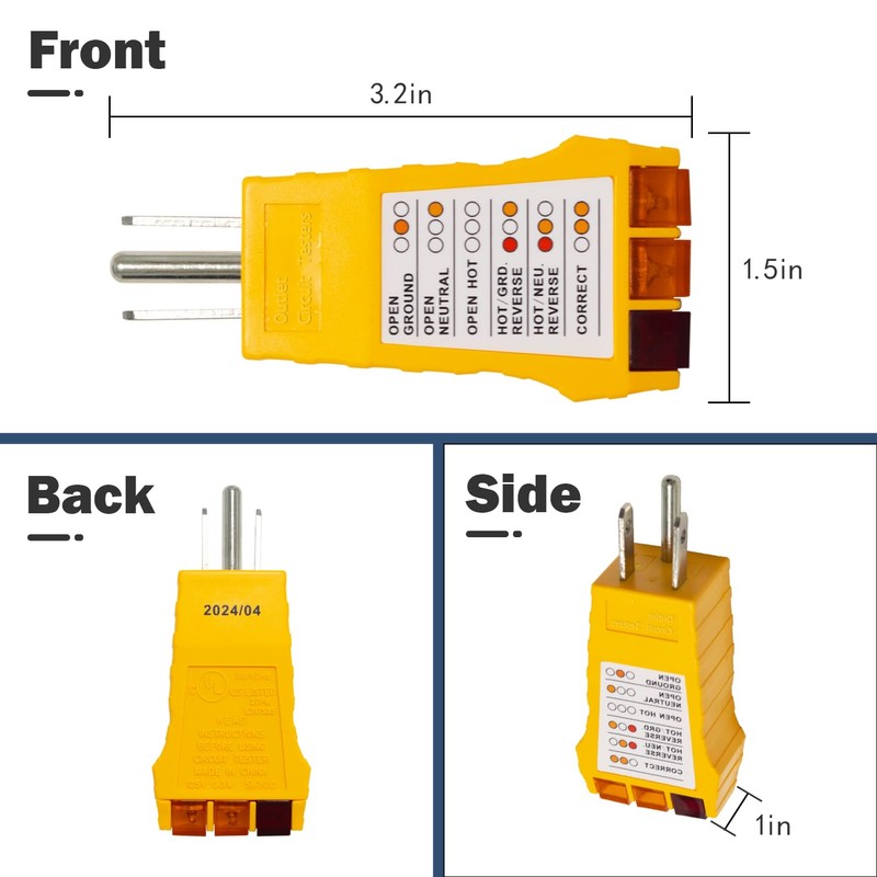 Outlet Tester with Electrical Receptacle Test,Socket Tester for North American