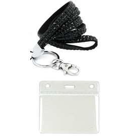 Purple Bling Diamante Rhinestone (Breakaway) Lanyards for ID Card & Key Badge Holder, USB Holder, Memory Stick Holder Rhinestonepurple