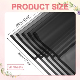 PATIKIL 20 Sheets Flower Wrapping Paper, Frosted Waterproof Bouquet Wrapping Paper Florist Supplies Packaging Paper for DIY Crafts Wedding Birthday Gift, Black