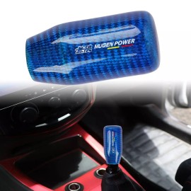 Unbranded Universal JDM Mugen Real Blue Carbon Fiber Manual Gear Stick Shift Knob Shifter