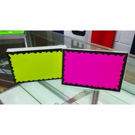 2.5" x 3.5" Sale Rectangular Fluorescent Burst Neon Retail Sign Cards - Multi-Pack - 100 Total Cards