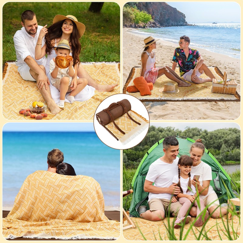 VitalCozy Waterproof Picnic Blankets Outdoor Blanket Foldable 2 in 1
