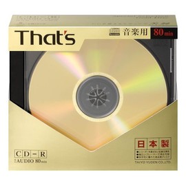 太陽誘電製 That's CD-R音楽用 16倍速80分 金レーベル 10mmPケース5枚入 CDR-A80GP5