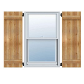 Ekena Millwork RBJ06S16X043RWR TimberCraft Three 5 3/8" Boards Joined Board-n-Batten, Rustic Wood Shutters (Per Pair), 16 1/8"W x 43"H, Rough Sawn Western Red Cedar
