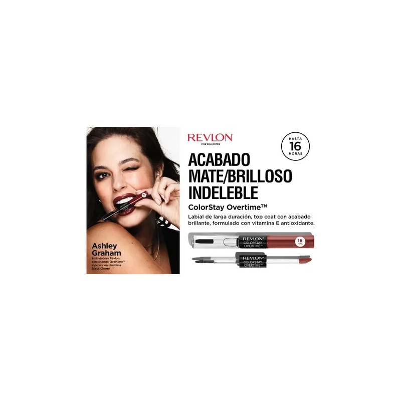 Labial Líquido Cs Overtime Lipcolor Tono Black Cherry Acabado Gloss