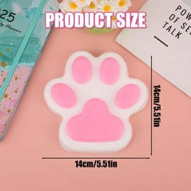 Cat Paw Squeeze Toy, 5.5 Inch Large Size Taba Soft Kitten Paw Squishy Kawaii Jelly Kitty Paw Relaxing Animals Fufu Fidget Toys for Kids Teenagers Adults(Pink)