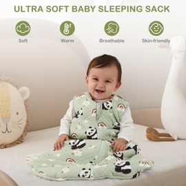 Yukkidds Baby Sleeping Bag 2.5 Tog 18-24 Months Newborn Sleeping Bag 100% Cotton Sleep Sack for Winter Warm and Comfortable Green