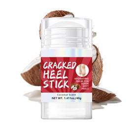 Cracked Heel Balm With Coconut Oil - Foot Cream For Cracked Heels And Dry Skin - Portable Foot Care Stick For Deep Moisturizing & Hydrating