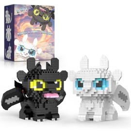 IBLOTIME Micro Dragon Building Set, Black & White Dragons, 1158 Pieces