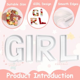 Girl Charcuterie Letters Fillable Ceramic Girl Letter Tray Empty Food Candy Nuts Dish White Girl Letter Set for Baby Shower Gender Reveal Decorations