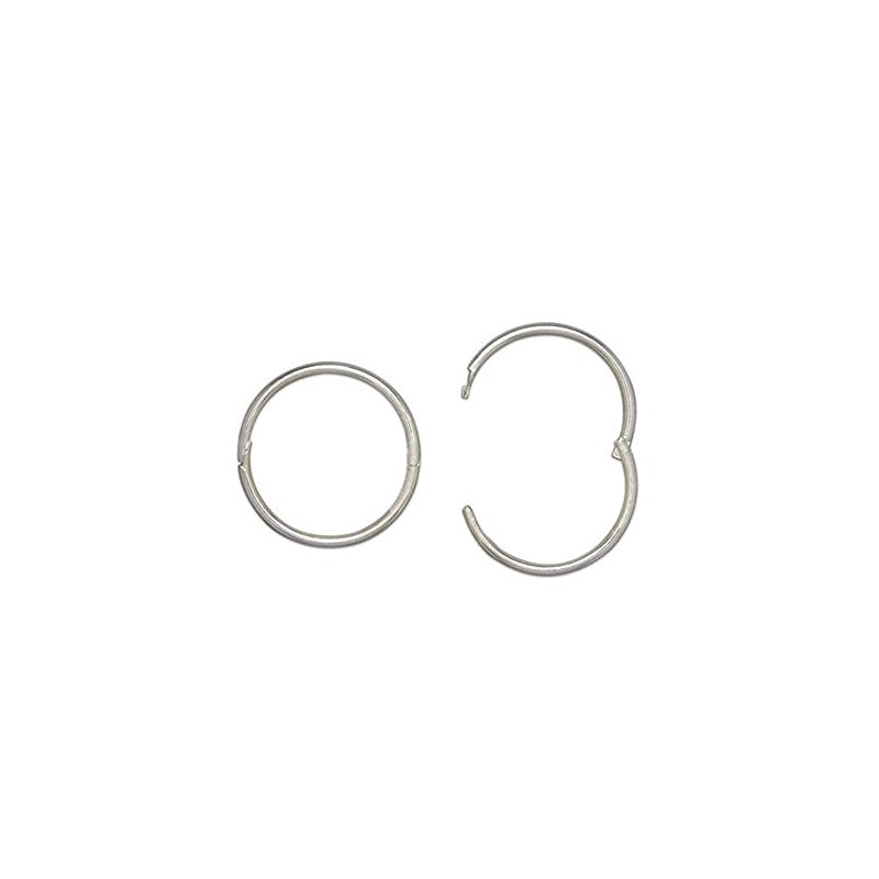 19MM Sterling Silver Hoop Earrings - Hinged Hoops - Plain