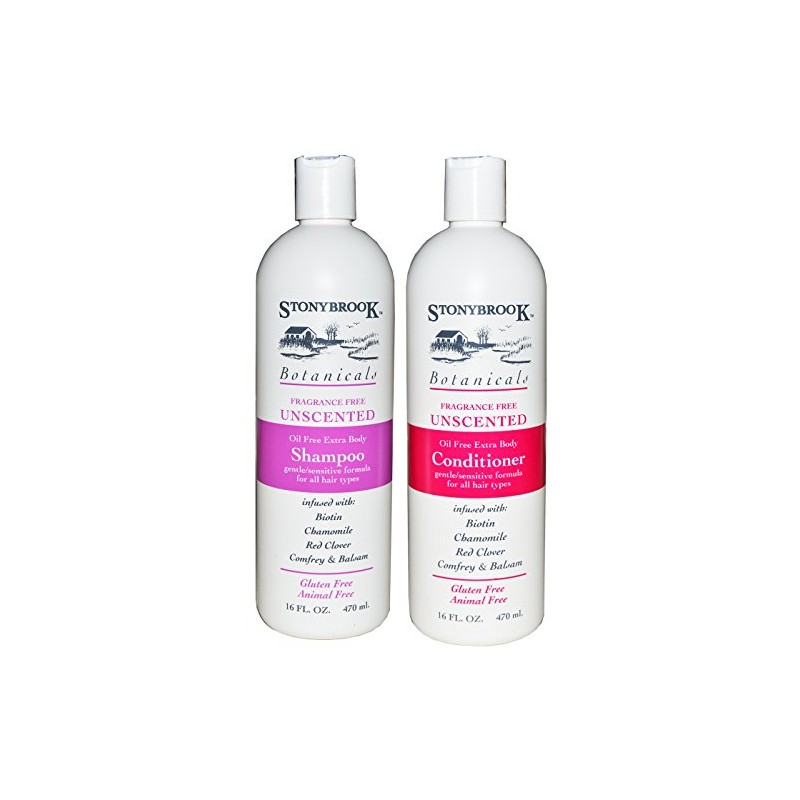 Stonybrook Botanicals Fragrance Free Unscented Shampoo and Conditioner Set