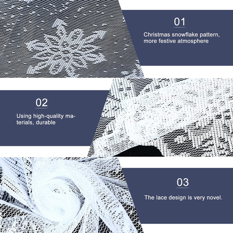EXCEART 1 Pcs Round Lace Tablecloth 70 Inch Diameter, Christmas