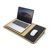 ergomi Home Office Portable Bamboo Lap Desk with Soft Cushion, Wrist Support, Dual-Sides, Wooden Laptop Bed Tray Great for Reading, Writing, Laptop Using, Work from Home, Large-Wood