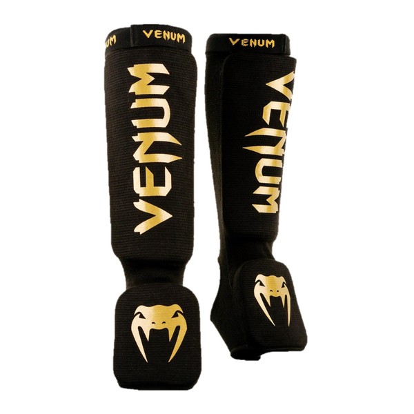 Venum Kontact Shin and Foot Guards – Black/Gold – L