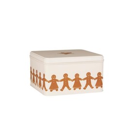 IB Laursen Pastry Box with Gingerbread Couples Square W 17.7 H 10.3 L 17.7