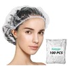 Disposable Shower Caps 100 Pcs Bath Clear Waterproof Plastic Wraps