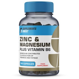 Supplements Direct - 120 Capsules - Zinc & Magnesium - Plus Vitamin B6 - Food Supplement - 2 Capsules Before Bedtime - Supports Reduction of Tiredness